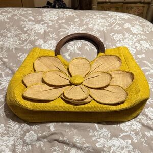 Yellow Floral Handbag